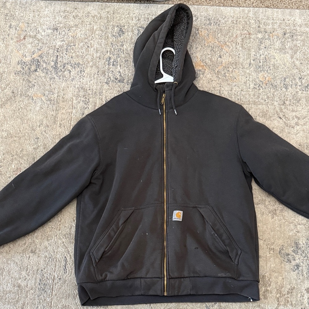 Carhartt Rain Defender Black Hooded Zip-Up Jacket